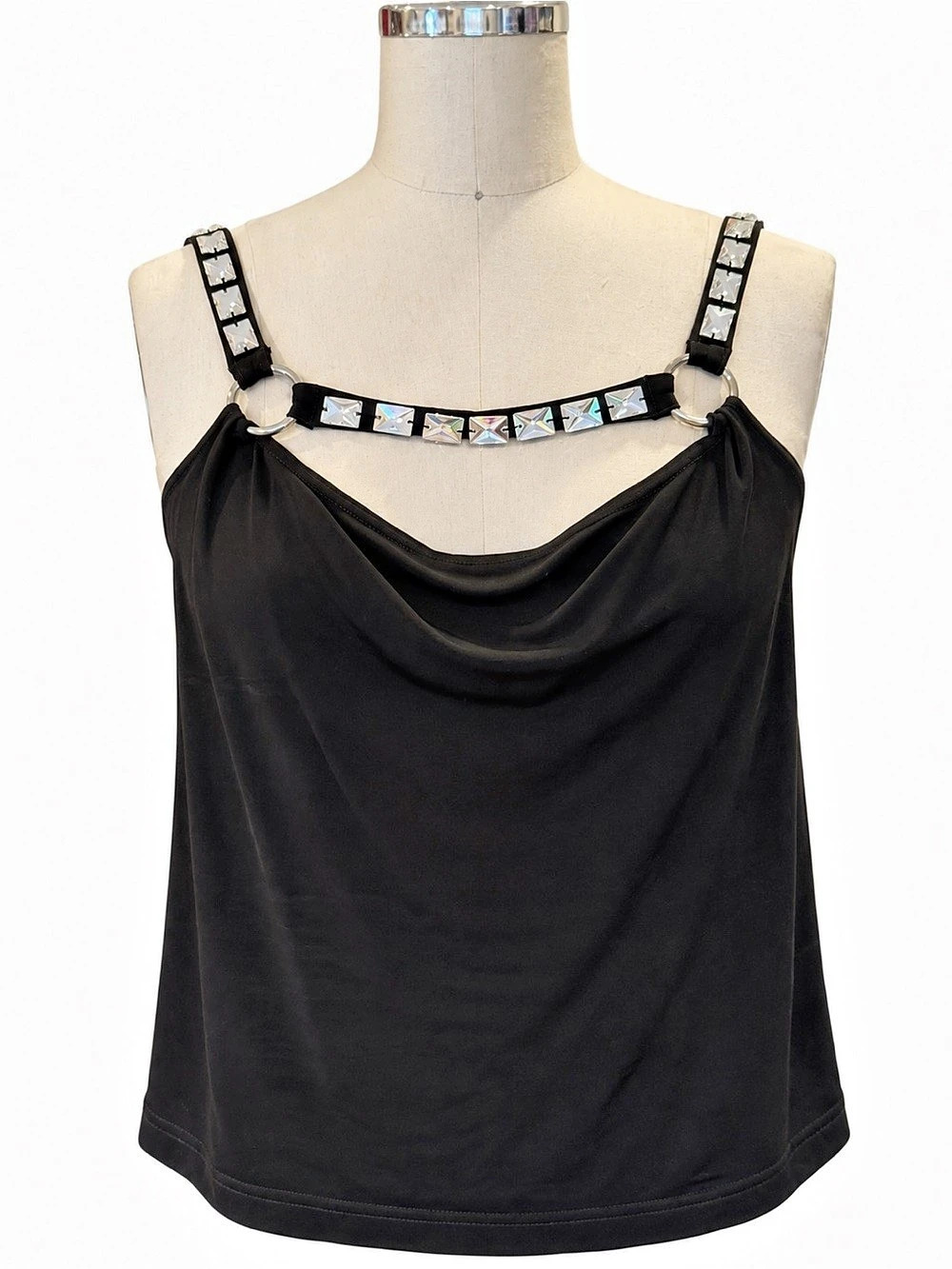 Celine Embellished Strap Camisole in Black Size 44